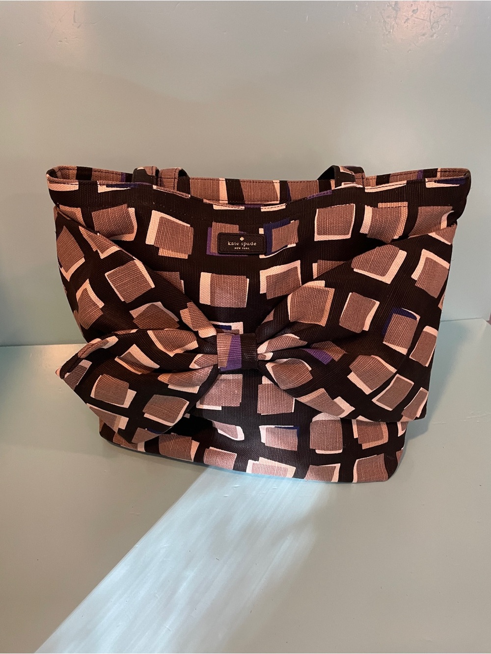 kate spade Black, Pink & Purple Geometric Bow Tote